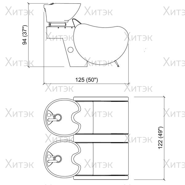Мойка парикмахерская MAMBOWASH 2P BASIC