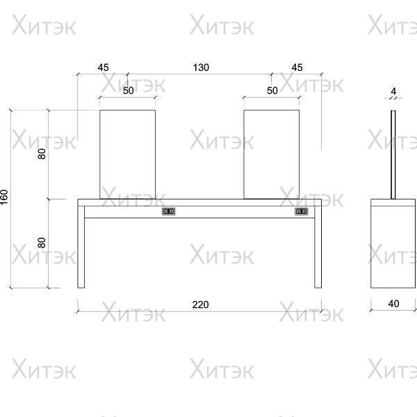 Зеркало парикмахерское JADBAR Rectangular shape mirror 4P