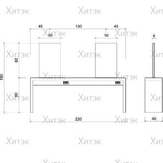 Зеркало парикмахерское JADBAR Rectangular shape mirror 4P