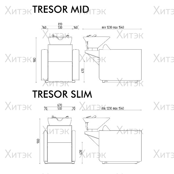 Мойка парикмахерская TRESOR MODULO