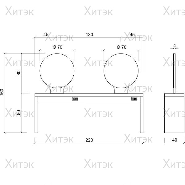 Зеркало парикмахерское JADBAR Round Mirror 4P