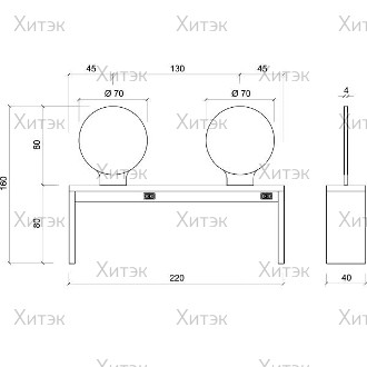 Зеркало парикмахерское JADBAR Round Mirror 4P