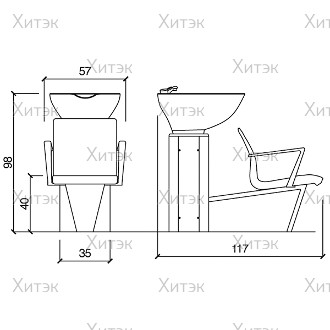 Мойка парикмахерская WASH INN ECOBLACK