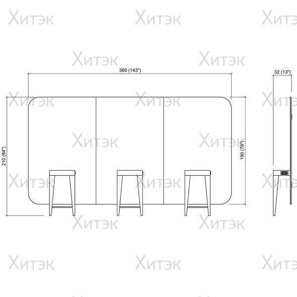 Зеркало парикмахерское MADISON INFINITE 3P
