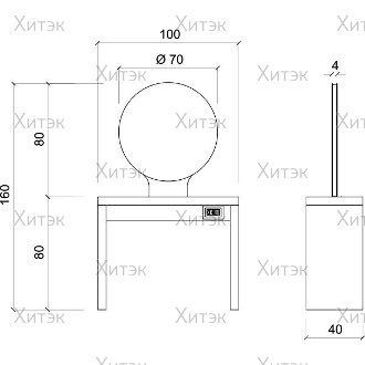 Зеркало парикмахерское JADBAR Round Mirror 2P