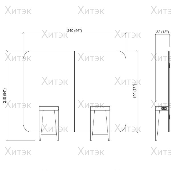 Зеркало парикмахерское MADISON INFINITE 2P