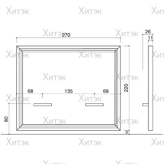 Зеркало парикмахерское OTELLO INFINITE (270)